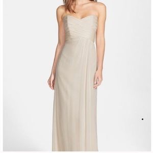 Amsale strapless chiffon dress - Dove Grey